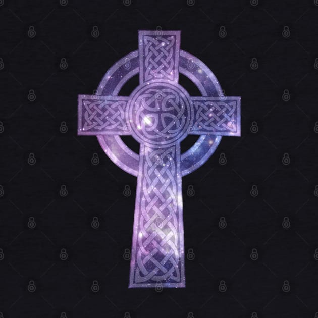 Purple Celtic Cross Medieval Christian by DesignsbyZazz